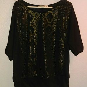 French Laundry black and gold top